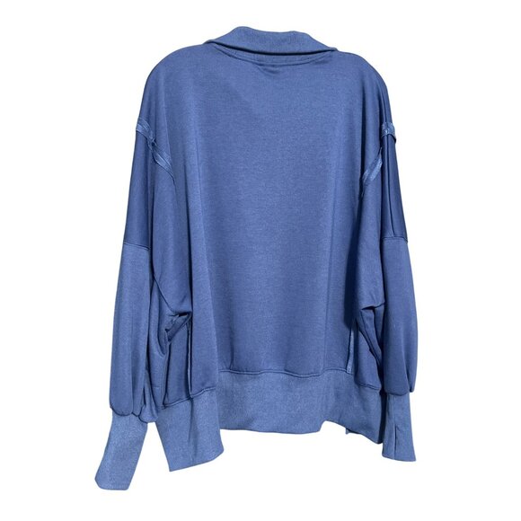 Oversized Blue Womens Pullover Top  Size S - Picture 5 of 7